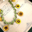 Sunflower Leaf Enamel Alloy Women's Bracelet - Retro French Forest Plant Series