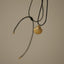 18K Gold Plated Stainless Steel Scallop Pendant Necklace with Leather Rope - Marine Style