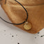 18K Gold Plated Stainless Steel Scallop Pendant Necklace with Leather Rope - Marine Style