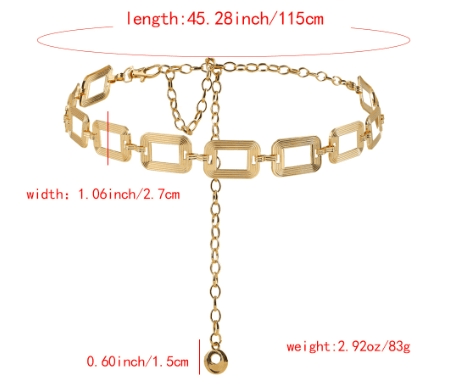 Modern Alloy Tassel Chain Belt for Women - Minimalist Style Fashion Accessory