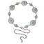 Vacation Oval Alloy Women's Leather Belt with Turquoise Gemstone Chain Accessory