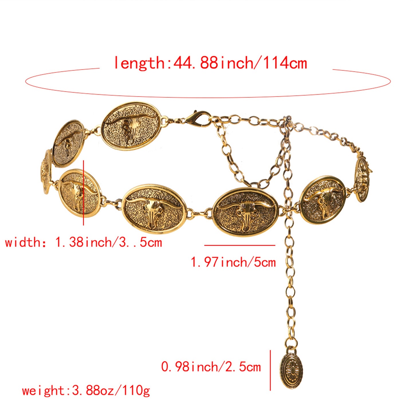 Roman Style Animal Alloy Buckle Women's Chain Belt