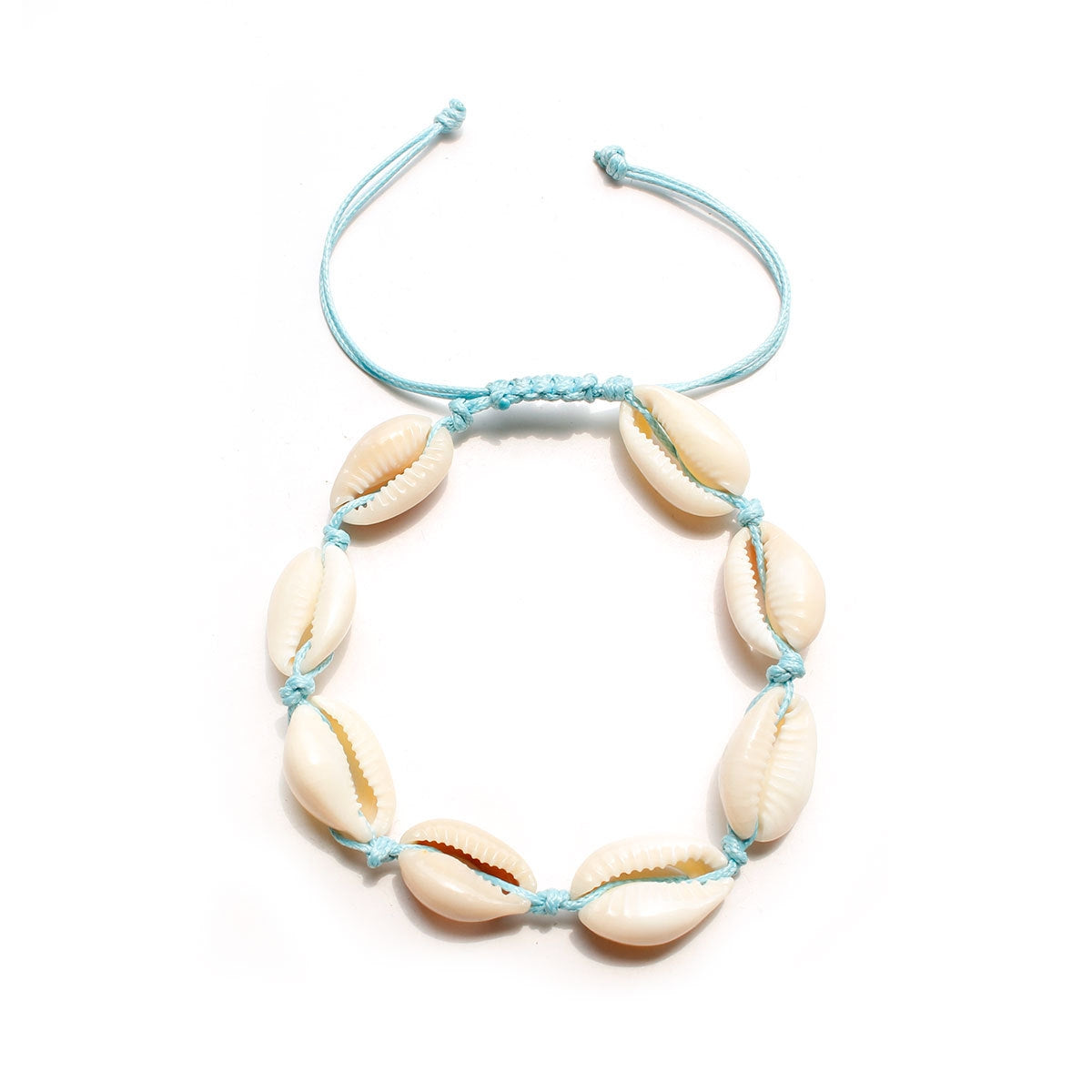 Handmade Korean Wax Cord Shell Anklet for Women - Beach Inspired Jewelry