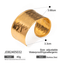 18K Gold Plated Stainless Steel Cuff Bracelet with Hammered Wavy Design