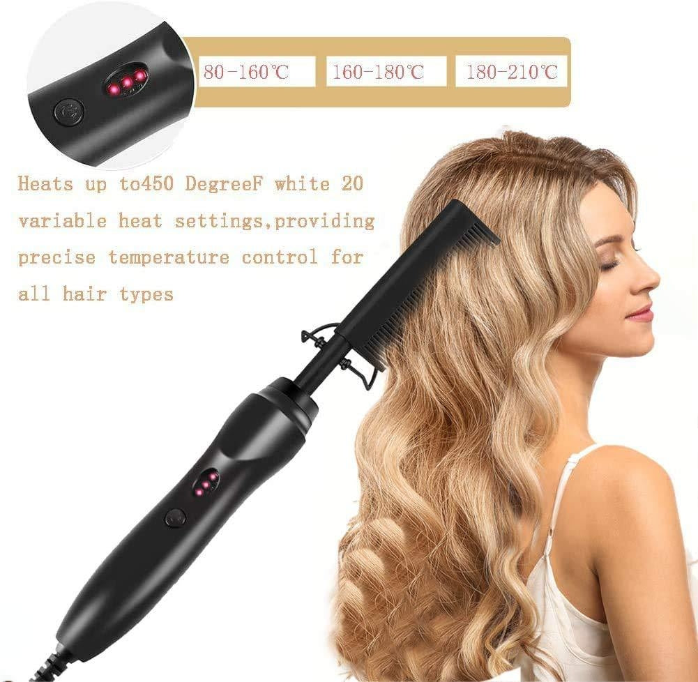 Vacation Solid Color Electric Hair Curling and Straightening Comb