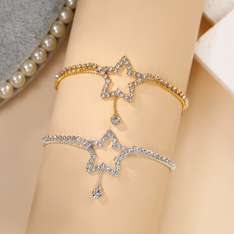 Vacation Star Rhinestone Multi-Layer Women's Anklet