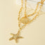 Bohemian Starfish Shell Pendant Necklace - Unique Alloy Design Statement Choker