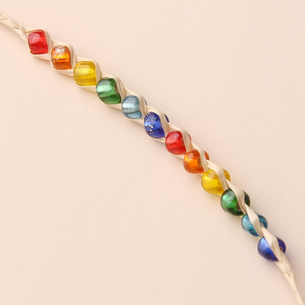 Colorful Bohemian Multicolor Bead and Stone Woven Women's Bracelet Set