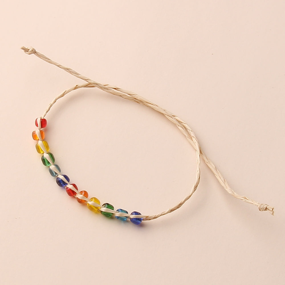 Colorful Bohemian Multicolor Bead and Stone Woven Women's Bracelet Set