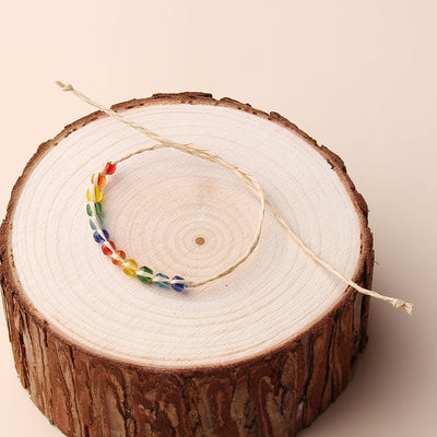 Colorful Bohemian Multicolor Bead and Stone Woven Women's Bracelet Set