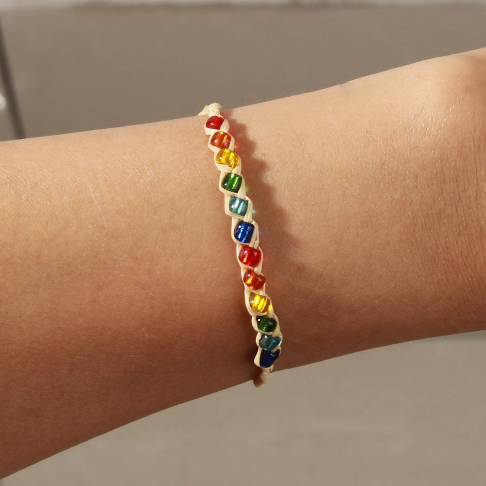 Colorful Bohemian Multicolor Bead and Stone Woven Women's Bracelet Set
