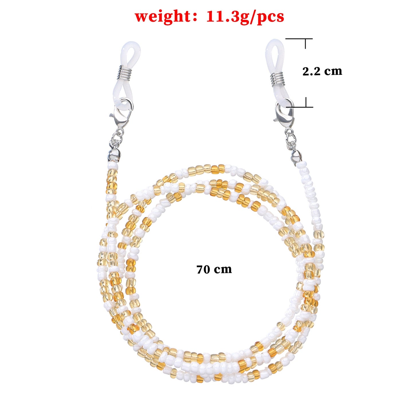 Versatile Multi-Color Beaded Eyeglasses and Mask Chain Set - 9 Pieces