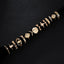 Vintage Alloy Coin Cross Pattern Rhinestone Love Ring Set - 15 Pieces