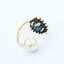 Vintage Pearl Gem Eye and Lip Open Ring
