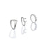 Vintage Moon Leaf Double Layer Ring Set - 7 Piece Alloy Jewelry Collection