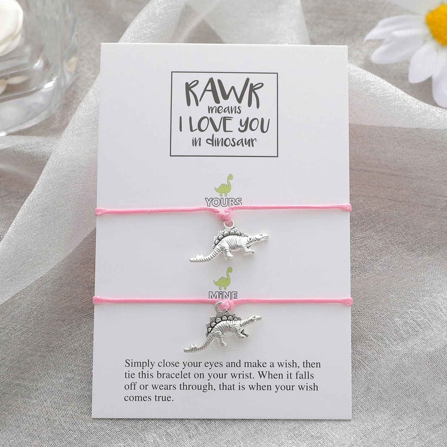 Vintage Dinosaur Alloy Kid's Braided Bracelet - Parent-Child Gift