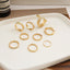 Vintage Style Geometric Snake Ring Set - Unisex Alloy Design