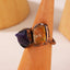 Vintage Baroque Irregular Natural Stone Copper Adjustable Open Ring for Women