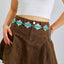 Vintage Bohemian Geometric Zinc Alloy Turquoise Inlay Rose Gold/Silver Plated Women's Waist Chain