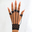 Vintage Irregular Round Monogram Lace Chain Women's Bracelet Set with Exaggerated Armor Style Fingertip Accessories
