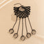 Vintage Irregular Round Monogram Lace Chain Women's Bracelet Set with Exaggerated Armor Style Fingertip Accessories