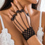 Vintage Irregular Round Monogram Lace Chain Women's Bracelet Set with Exaggerated Armor Style Fingertip Accessories