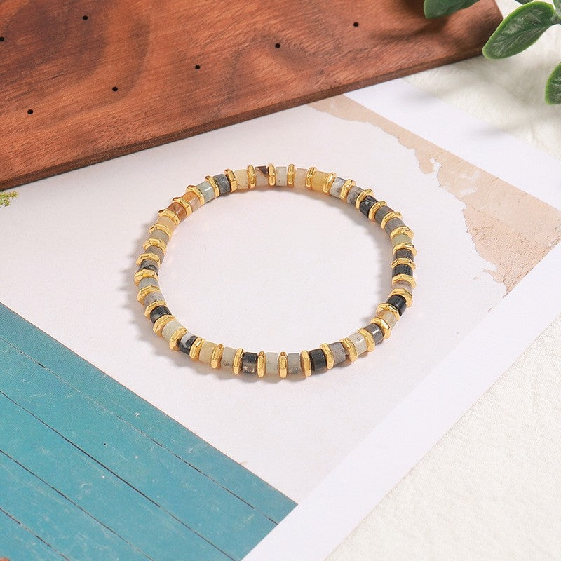 Vintage Bohemian Natural Stone Copper Beaded Bracelets