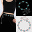 Vintage Bohemian Chrysanthemum Alloy Turquoise Women's Chain Belt