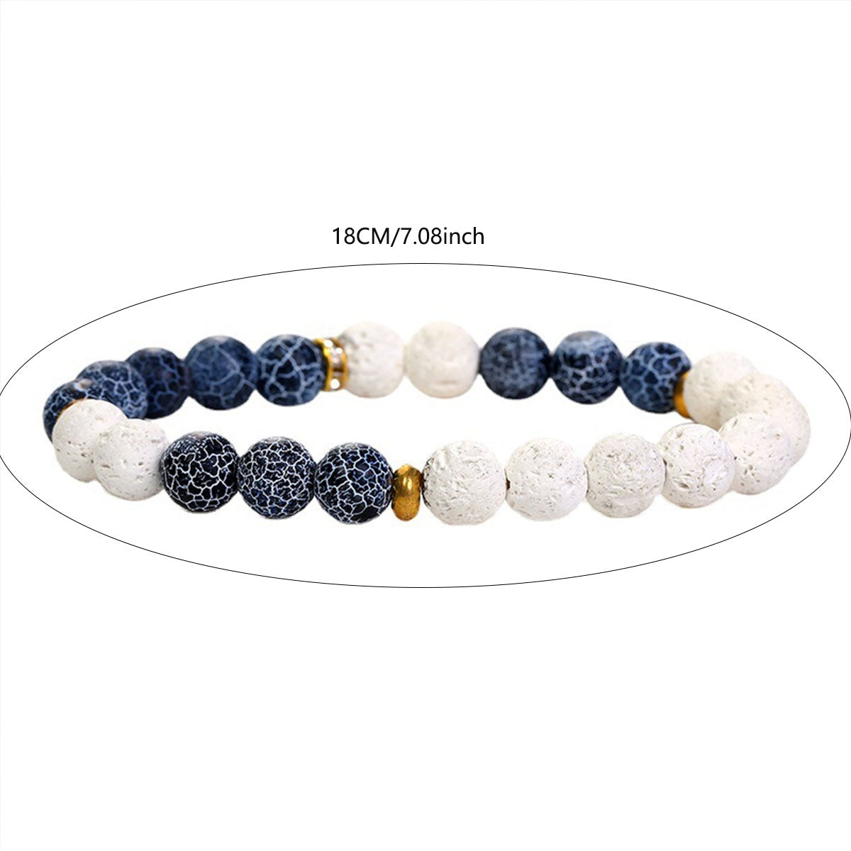 Vintage Ethnic Round Natural Stone Couple Bracelets - Fashion Volcanic Stone Design