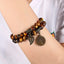 Vintage Ethnic Leaf Tree Agate Beaded Bracelets Set