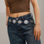 Vintage Ethnic Oval Heart Petal Alloy Turquoise Women's Chain Belt