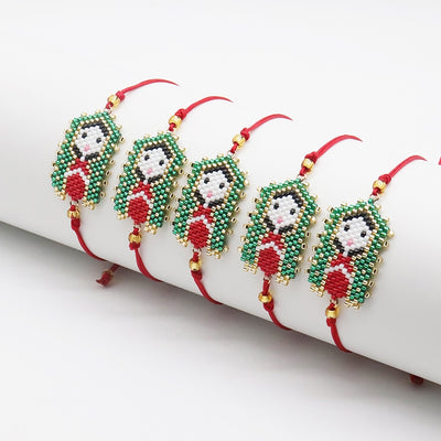 Vintage Style Mexican Flag Miyuki Beaded Glass Women's Bracelet
