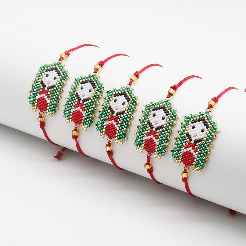Vintage Style Mexican Flag Miyuki Beaded Glass Women's Bracelet