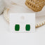 Vintage Geometric Enamel Square Stud Earrings with 925 Silver Needle