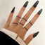 Vintage Geometric Alloy Plated Unisex Ring Set - 6 Pieces