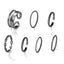 Vintage Geometric Alloy Plated Unisex Ring Set - 6 Pieces