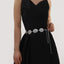 Vintage Geometric Pattern Metal Chain Belt for Women