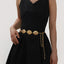 Vintage Geometric Pattern Metal Chain Belt for Women
