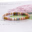 Vintage Geometric Mixed Material Handmade Bohemian Glass Bead Bracelets