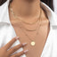Vintage Multi-Layer Geometric Round Pendant Necklace