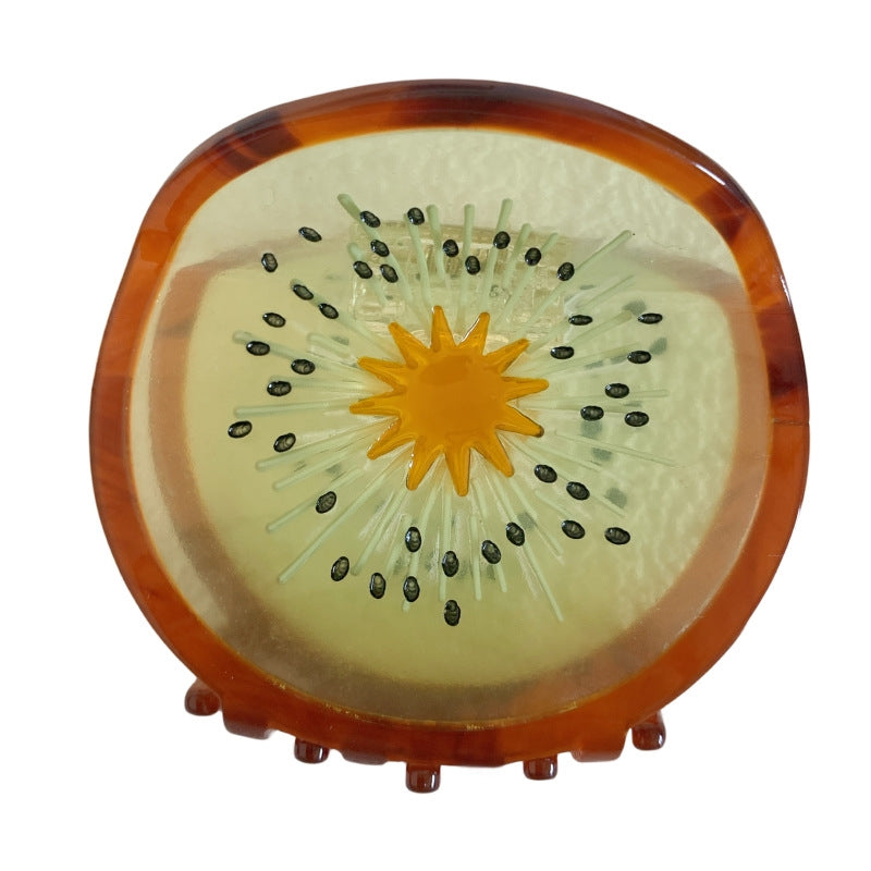 Vintage Kiwi Fruit Acetate Hair Claw Clip