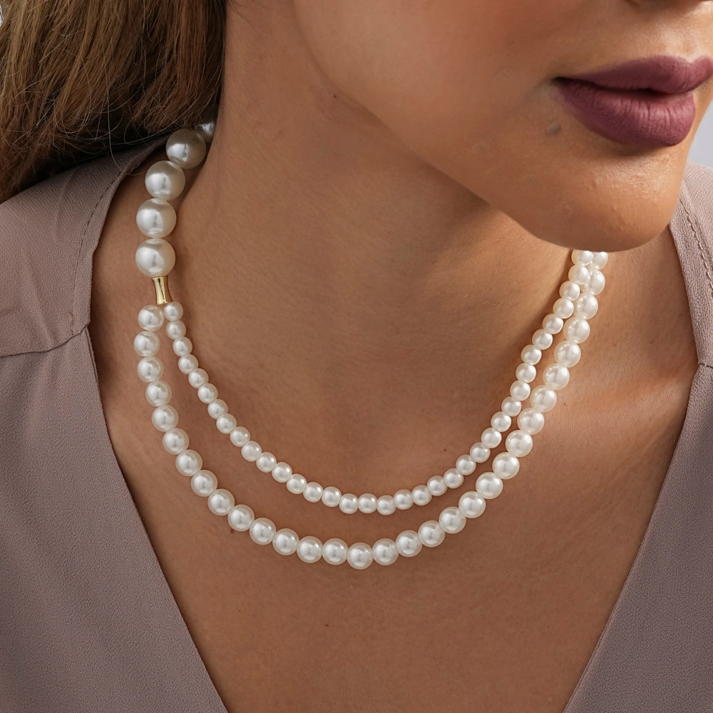 Vintage Style Women's Layered Imitation Pearl Necklace