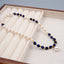 Vintage Modern Round Pearl Kyanite Stacking Bracelet