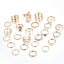 Vintage Punk Butterfly Leaf Heart Gold Plated Ring Set - 24 Pieces