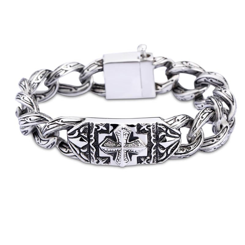 Vintage Rock Cross Titanium Steel Bracelet