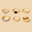 Vintage Roman Alloy Enamel Stacking Rings Set for Women