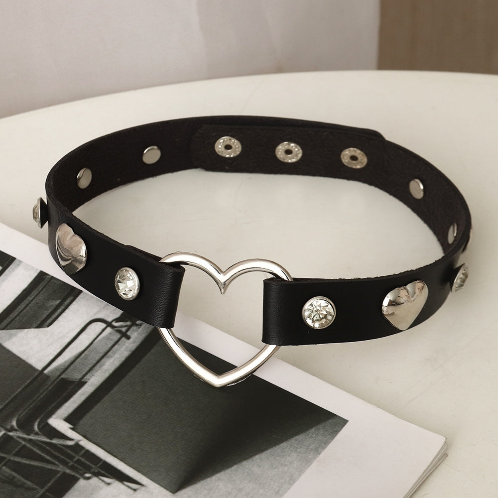 Vintage Gothic Spider Skull Leather Choker Necklace for Women