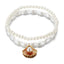 Vintage Shell Alloy Double Layer Anklet with Faux Pearl Pendant