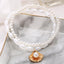 Vintage Shell Alloy Double Layer Anklet with Faux Pearl Pendant