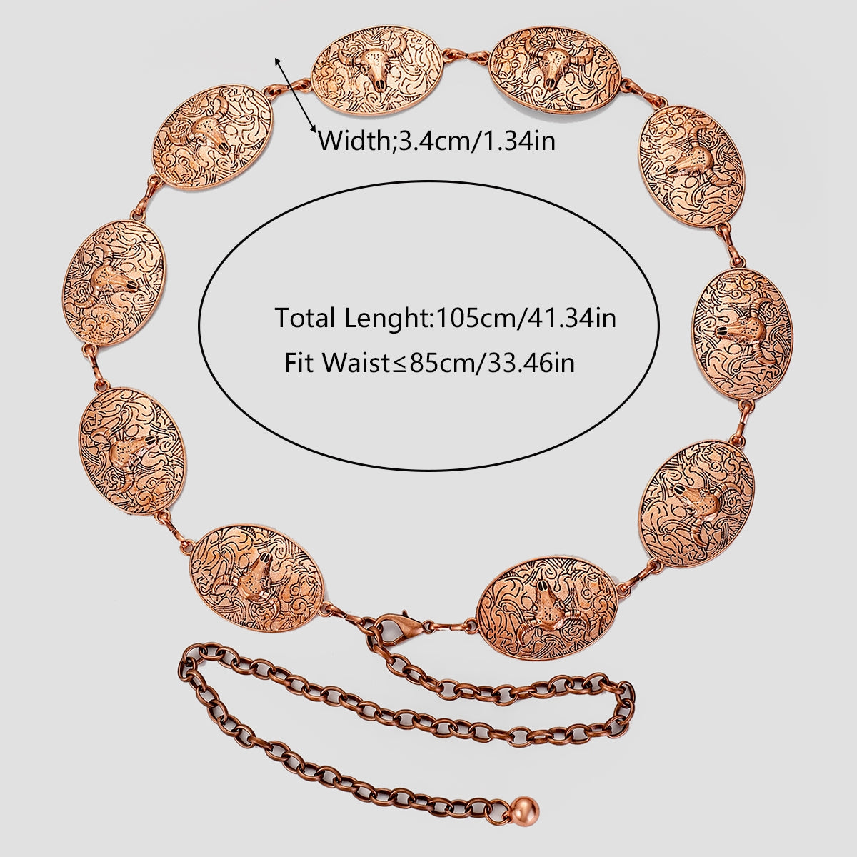 Vintage Punk Animal Alloy Unisex Chain Belt